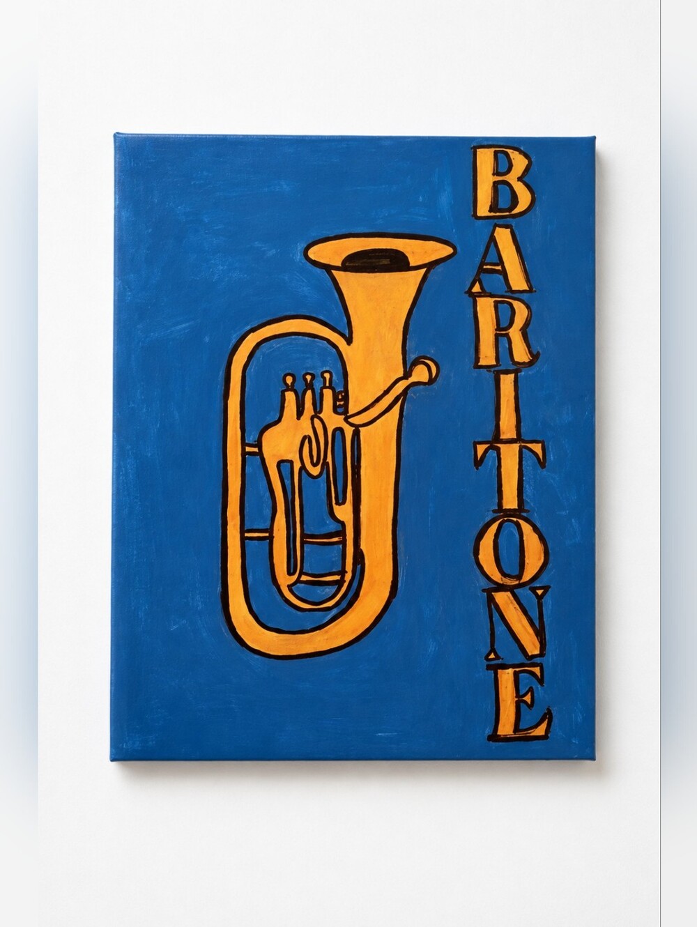 Original Baritone Instrument Hand-Painted Acrylic Canvas Art